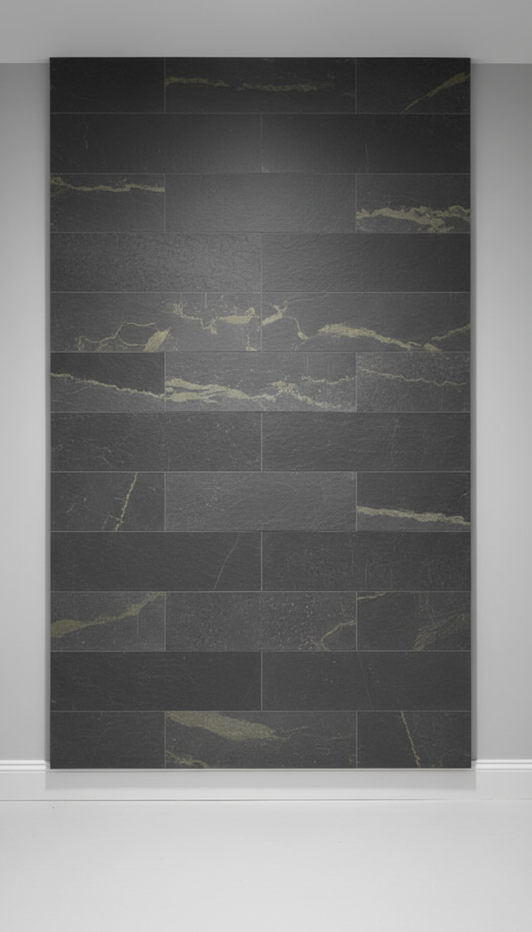 Graphite slate engineered wall panel