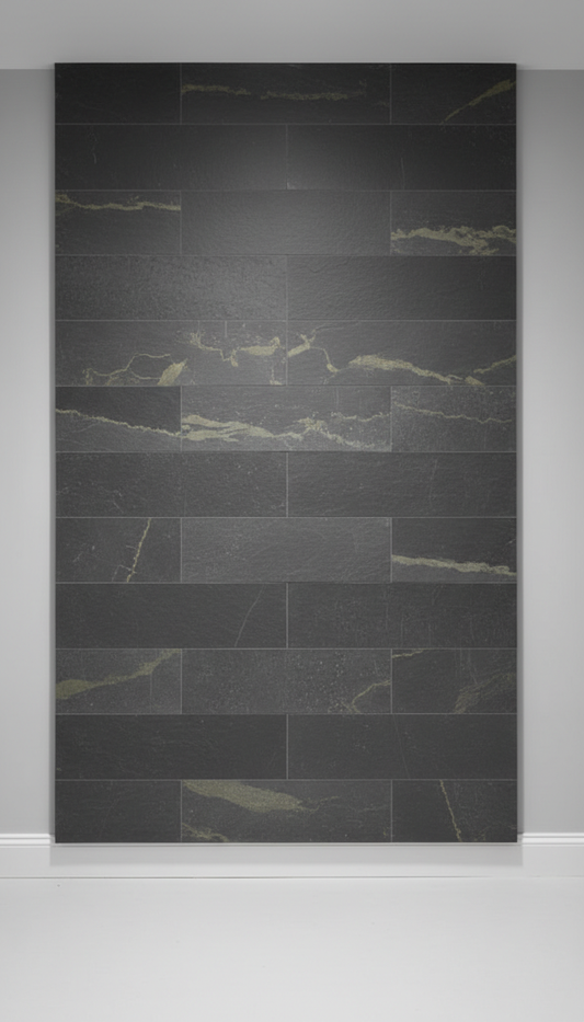 Graphite slate engineered wall panel