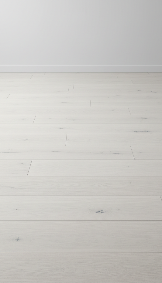 Porcelain white wide plank hardwood
